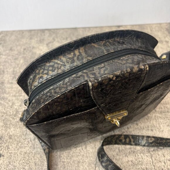 Albert Nipon Vintage Aztec Design Snakeprint / Reptile Leather Crossbody Bag Sma - Picture 5 of 12